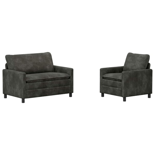 vidaXL Ensemble de Canapés 2 Pièces Anthracite Polyester