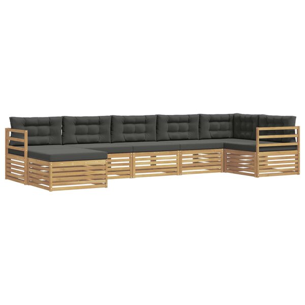 vidaXL Ensemble de canapés d'extérieur 7 pc Blanc et anthracite