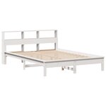 vidaXL Lit bibliothèque sans matelas blanc 140x200 cm bois pin massif