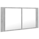 vidaXL Armoire de salle de bain à miroir LED Gris béton Acrylique