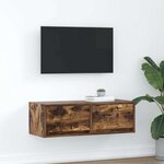 vidaXL Meuble TV chêne fumé 80x31x25 5 cm bois d'ingénierie