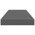vidaXL Étagère murale flottante 4 Pièces Gris brillant 60x23 5x3 8 cm MDF