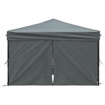 vidaXL Tente de réception pliable avec parois Anthracite 3x3 m