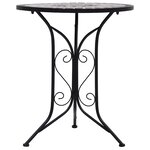 vidaXL Table de bistro mosaïque Gris 60 cm Céramique