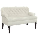 vidaXL Banc avec dossier crème 119 5x64 5x75 cm velours