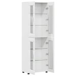 vidaXL Haut Armoire avec porte FLORIN Blanc brillant 60 x 35 x 182 cm