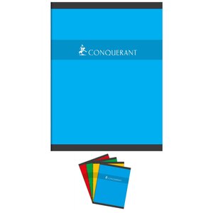 Cahier 24x32cm 70g Grands Carreaux 96 pages Agrafées Coloris aléatoires CONQUÉRANT