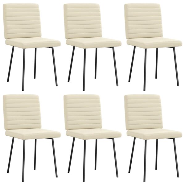 vidaXL Chaises à manger lot de 6 crème similicuir