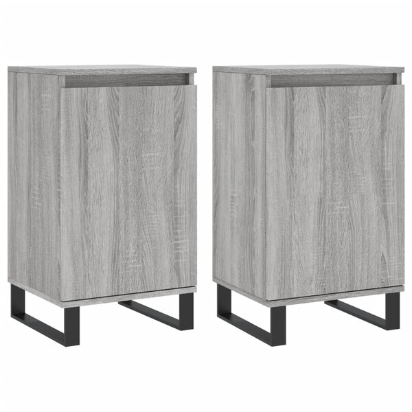 vidaXL Buffets 2 Pièces sonoma gris 40x35x70 cm bois d'ingénierie