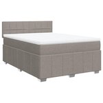 vidaXL Sommier à lattes de lit avec matelas Taupe 140x190 cm Tissu