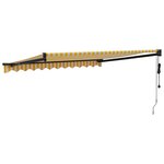 vidaXL Auvent rétractable automatique jaune et blanc 3 5x2 5 m