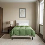 vidaXL Duvet d'hiver Matelassé Vert 135 x 200 cm Microfibre