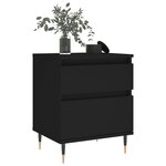 vidaXL Tables de chevet 2 Pièces noir 40x35x50 cm bois d’ingénierie
