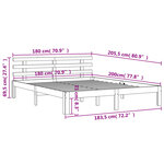vidaXL Cadre de lit sans matelas cire marron 180x200cm bois pin massif