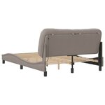 vidaXL Cadre de lit avec LED sans matelas Hvar taupe 140x190 cm tissu