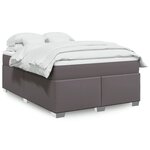 vidaXL Sommier à lattes de lit avec matelas Gris 140x190 cm Similicuir
