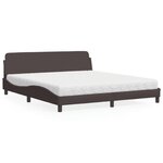 vidaXL Lit avec matelas marron foncé 180x200 cm tissu