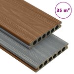 vidaXL Panneaux de terrasse et accessoires WPC Marron/gris 35 m² 4 m