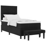 vidaXL Lit à ressorts avec tête de lit Noir 100 x 200 cm tissu