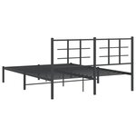 vidaXL Cadre de lit métal sans matelas et tête de lit noir 160x200 cm
