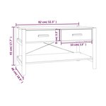 vidaXL Table basse Noir 82x48x45 cm Bois d'ingénierie
