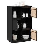 vidaXL Buffet Noir 74x35x117 cm Bois massif de pin