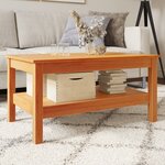 vidaXL Table basse cire marron 80x50x40 cm bois massif de pin