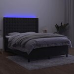 vidaXL Sommier à lattes de lit matelas et LED Noir 140x190 cm Velours