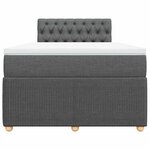 vidaXL Sommier à lattes de lit avec matelas Gris foncé 120x200cm Tissu