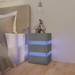 vidaXL Table de chevet à LED Gris 45x35x67 cm Bois d'ingénierie