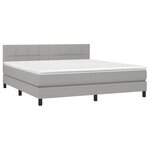 vidaXL Sommier à lattes de lit et matelas et LED Gris clair 180x200 cm