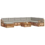 vidaXL Ensemble de canapés d'extérieur 9 Pièces Gris Naturel et Clair