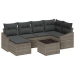 vidaXL Ensemble de Canapé de Jardin 6 Pièces avec Coussins Rattan Poly Noir