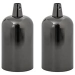 vidaXL Douilles de lampe 2 Pièces noir brillant E27