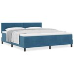 vidaXL Lit à ressorts avec matelas Bleu foncé 180 x 200 cm tissu
