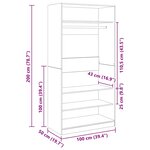 vidaXL Garde-robe chêne fumé 100x50x200 cm bois d'ingénierie