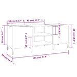 vidaXL Armoire à disques sonoma gris 121x38x48 cm bois d'ingénierie