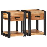vidaXL Set de 2 tables de nuit 40x35x50 cm en bois d'acacia massif