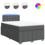 vidaXL Sommier à lattes de lit avec matelas Gris foncé 120x200cm Tissu