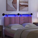 vidaXL Tête de lit suspendue Avec lumière LED Rose Tissu