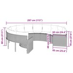 vidaXL Canapé de jardin avec coussins rond noir résine tressée