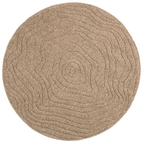 vidaXL Tapis de surface Rond Moiré HUARTE Naturel Ø 120 CM Polyester