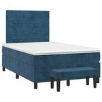 vidaXL Sommier à lattes de lit et matelas bleu foncé 120x190cm velours
