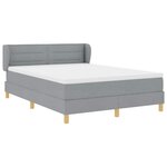 vidaXL Lit à ressorts avec matelas Gris clair 140 x 190 cm tissu