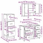 vidaXL Ensemble de mobilier de salle de bain 3 Pièces Bois ancien