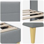 vidaXL Cadre de lit avec tête de lit Gris clair 90 x 200 cm Tissu