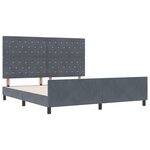 Châssis de lit vidaXL Gris foncé 180x200 cm Velours