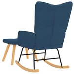 vidaXL Chaise à bascule avec repose-pied Bleu Tissu