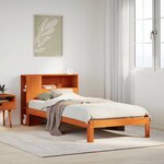 vidaXL Lit bibliothèque sans matelas cire marron 75x190 cm pin massif