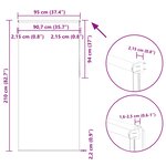 vidaXL Store enrouleur occultant blanc cassé 95x210cm largeur du tissu